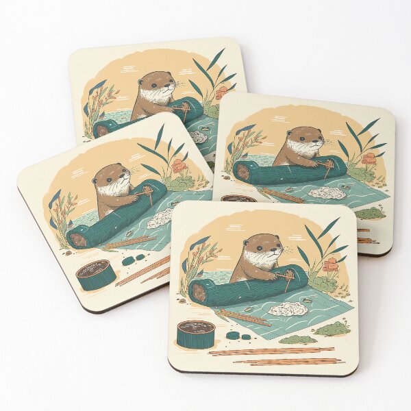 Item preview, Sushi Chef Otter: Hand-Drawn Animated Illustration designed and sold by PaintbrushPlace.