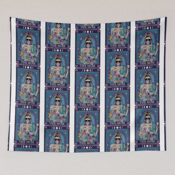 Item preview, Skeleton Skull Messy Bun Mom Tarot Card The Mom Halloween (1) designed and sold by Teartynuy.