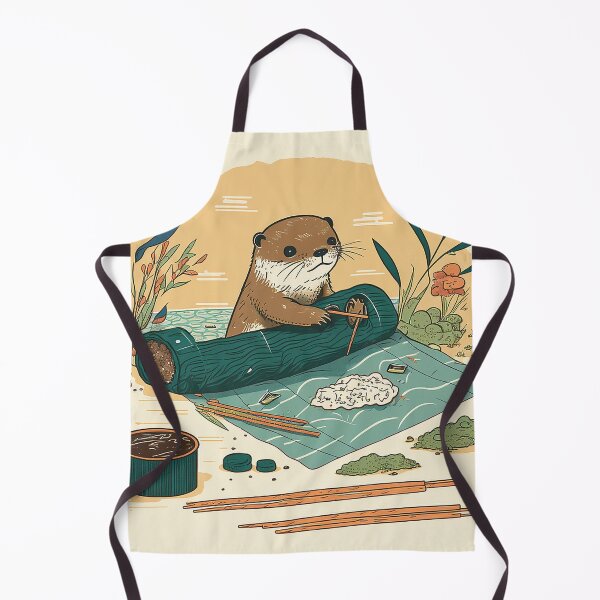 Item preview, Sushi Chef Otter: Hand-Drawn Animated Illustration designed and sold by PaintbrushPlace.