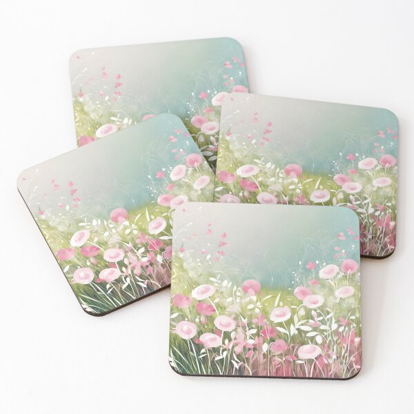 Artikelvorschau, Ein wunderschönes Blumenfeld in rosa und weißer Farbe entworfen und verkauft von NingningS.