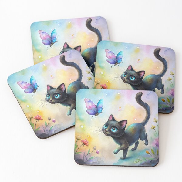 Item preview, Cat chasing butterfly designed and sold by catcraftss.