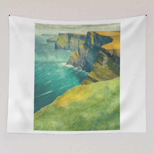 Item preview, Vintage Travel Poster - Minimalist Cliffs of Moher, Retro Travel Destination Ireland designed and sold by pod24.