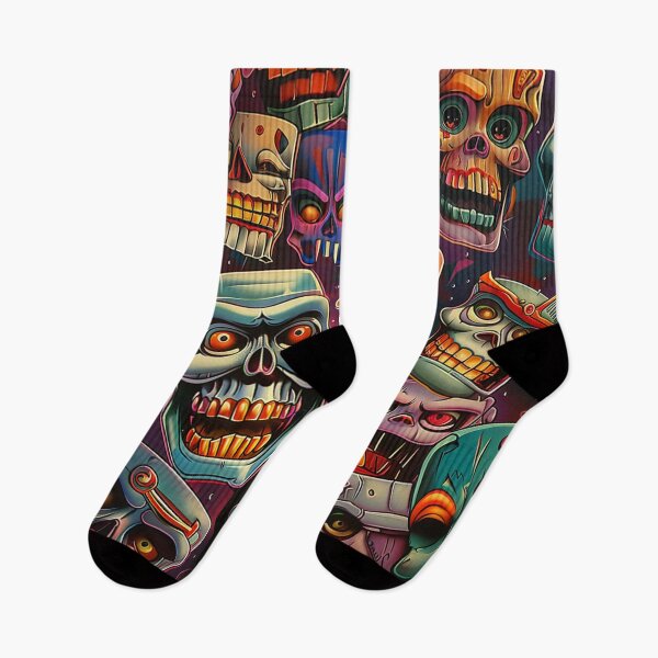 Item preview, Robot Skulls: Colorful Abstract Halloween Horror designed and sold by Fantasy Masterpiece.