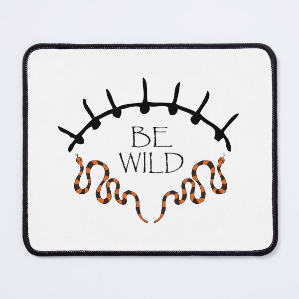 Item preview, illustration with snakes and "be wild" quote designed and sold by Oleksandra Yurchenko.