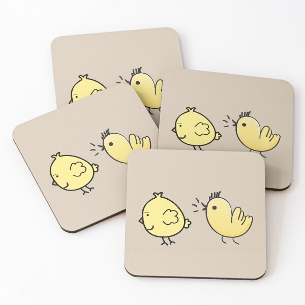 Item preview, two yellow chickens running designed and sold by Moris-shop.