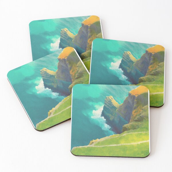Item preview, Vintage Travel Poster - Minimalist Retro Cliffs of Moher, Ireland designed and sold by pod24.