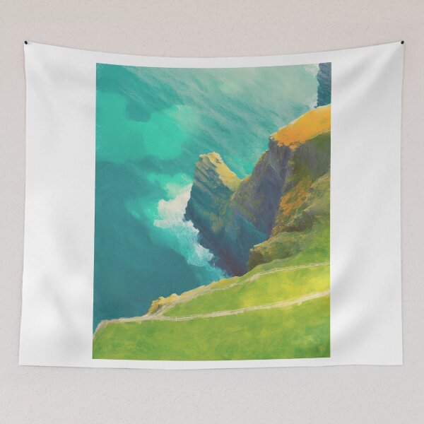 Item preview, Vintage Travel Poster - Minimalist Retro Cliffs of Moher, Ireland designed and sold by pod24.