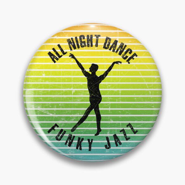 Item preview, Black silhouette of a man dancing funky jazz against a background of colorful stripes designed and sold by HarridanCreates.