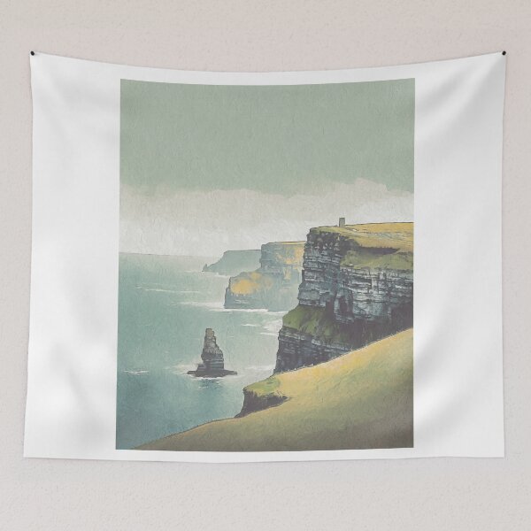 Item preview, Vintage Minimalist Cliffs of Moher Travel Poster - Retro Ireland designed and sold by pod24.