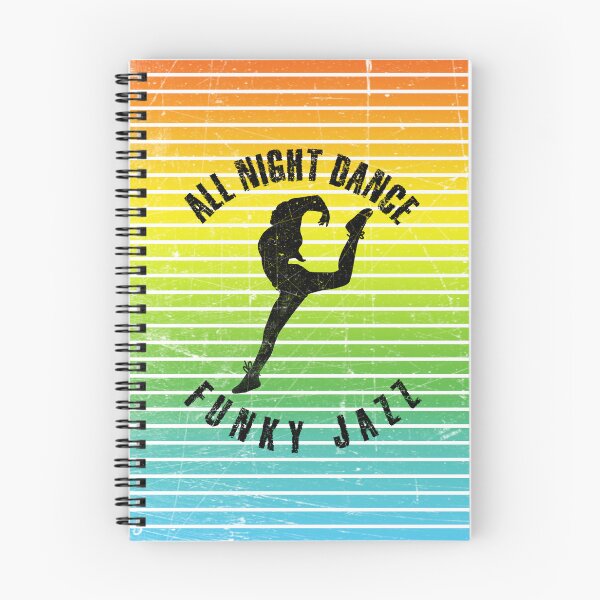 Item preview, Black silhouette of a woman dancing funky jazz against a background of colorful stripes designed and sold by HarridanCreates.