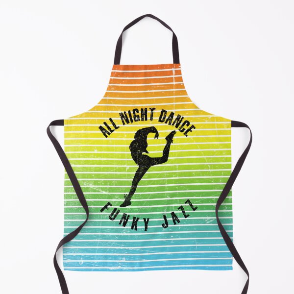 Item preview, Black silhouette of a woman dancing funky jazz against a background of colorful stripes designed and sold by HarridanCreates.