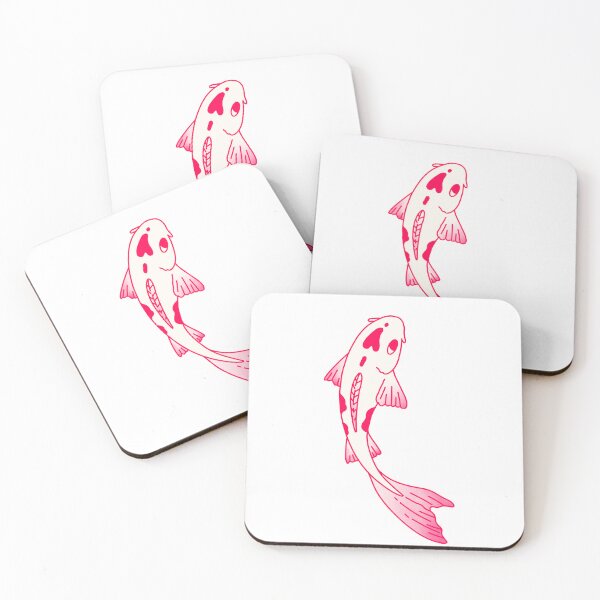 Item preview, Pink Yellow koi fish with heart design - fish lover designed and sold by GingerandMilk.