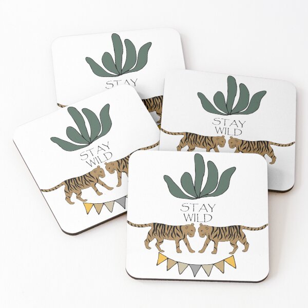Item preview, Illustration with tigers and "stay wild" quote designed and sold by Oleksandra Yurchenko.