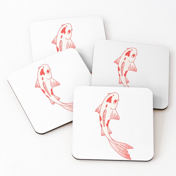 Item preview, Red Yellow koi fish with heart design - fish lover designed and sold by GingerandMilk.