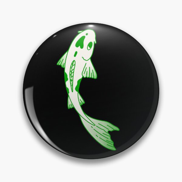 Item preview, Green Yellow koi fish with heart design - fish lover designed and sold by GingerandMilk.