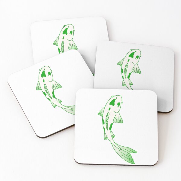 Item preview, Green Yellow koi fish with heart design - fish lover designed and sold by GingerandMilk.