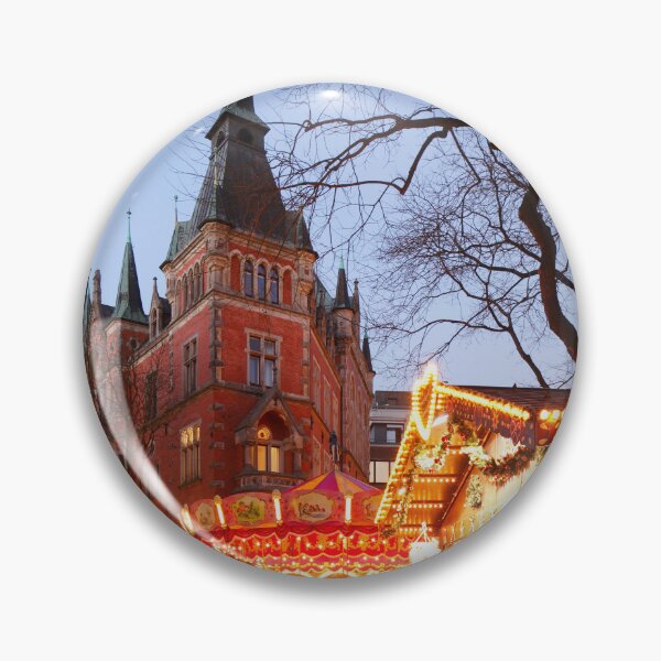 Item preview, Christmas market Lambertimarkt with town hall at dusk, Oldenburg designed and sold by Torsten  Krüger.