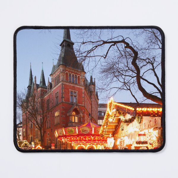 Item preview, Christmas market Lambertimarkt with town hall at dusk, Oldenburg designed and sold by Torsten  Krüger.