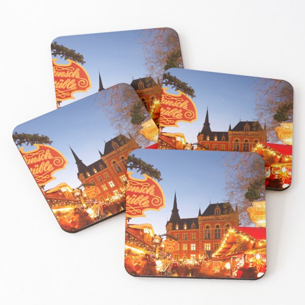 Item preview, Christmas market Lambertimarkt with town hall at dusk, Oldenburg designed and sold by Torsten  Krüger.