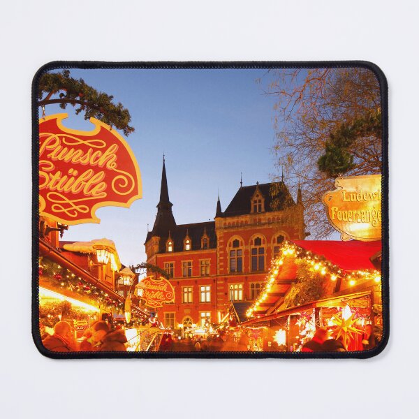 Item preview, Christmas market Lambertimarkt with town hall at dusk, Oldenburg designed and sold by Torsten  Krüger.