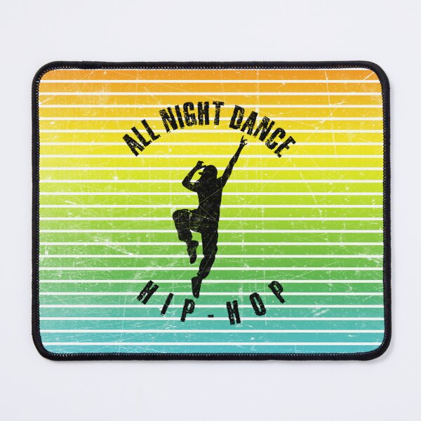 Item preview, Black silhouette of a woman dancing hip-hop against a background of colorful stripes designed and sold by HarridanCreates.