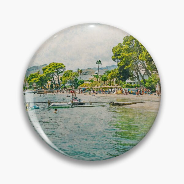 Item preview, Puerto Pollensa Pine Walk Jetty Mallorca Watercolour Effect designed and sold by GG WALL ART.