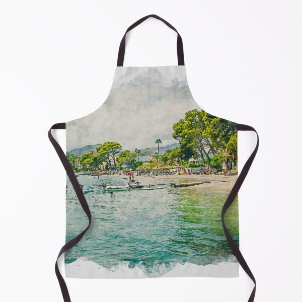 Item preview, Puerto Pollensa Pine Walk Jetty Mallorca Watercolour Effect designed and sold by GG WALL ART.
