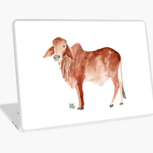 Brahman Cow Watercolour Laptop Skin