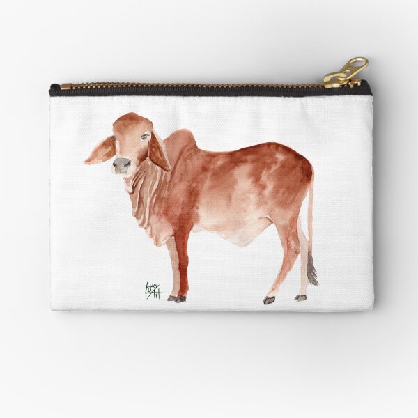 Brahman Cow Watercolour Zipper Pouch