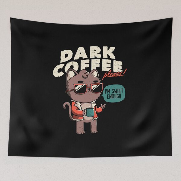 Item preview, Dark Coffee Please - Lazy Cute Coffee Cat Gift designed and sold by koalateess.