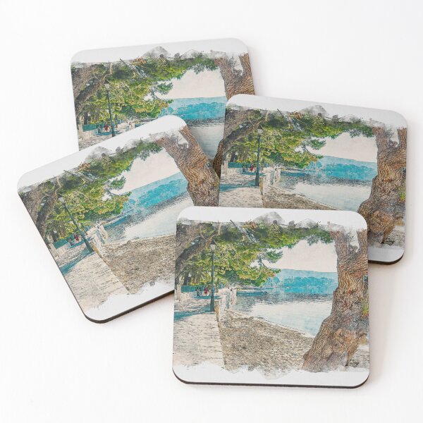 Item preview, Puerto Pollensa Pine Walk Mallorca Watercolour Effect designed and sold by GG WALL ART.