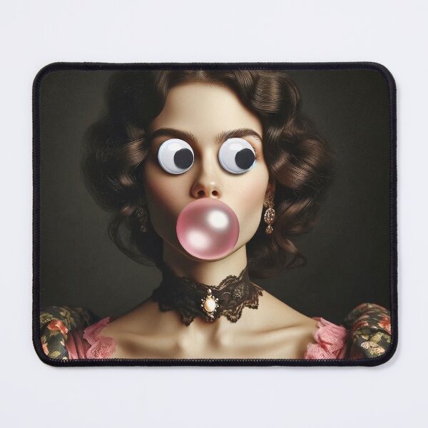 Item preview, Alterted Art - Woman with Googly Eyes and Bubblegum, maximalist, designed and sold by PyxieZen.