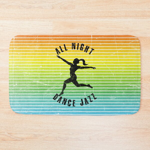 Item preview, Black silhouette of a woman dancing jazz against a background of colorful stripes designed and sold by HarridanCreates.