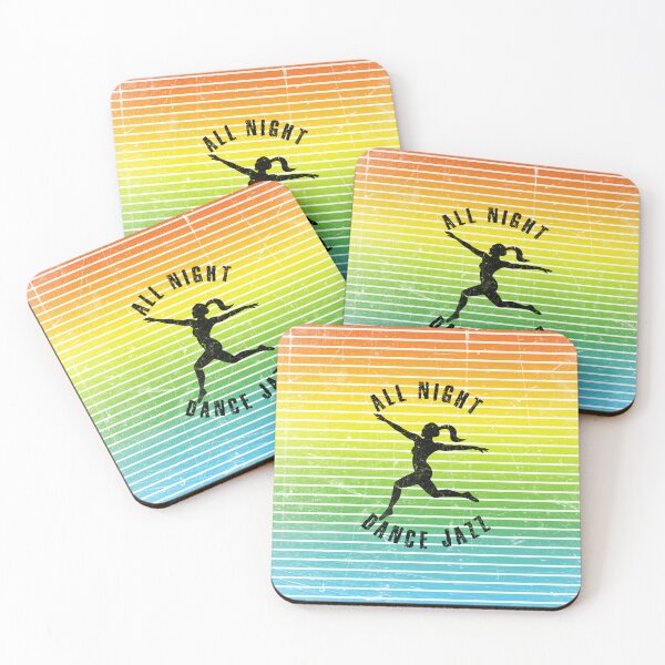 Item preview, Black silhouette of a woman dancing jazz against a background of colorful stripes designed and sold by HarridanCreates.