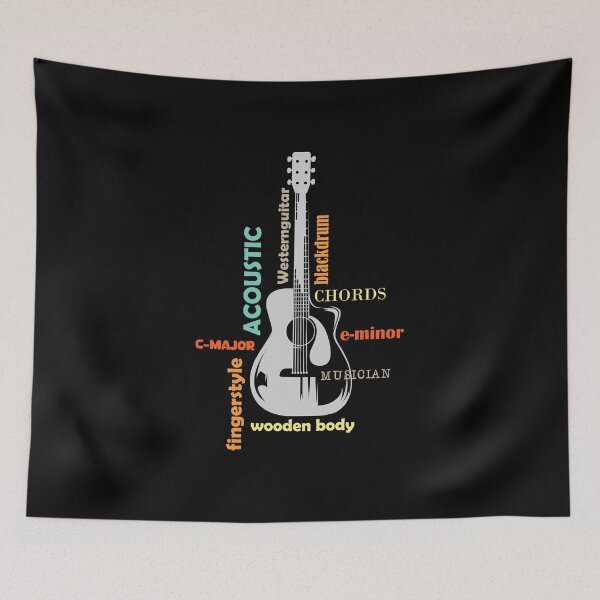 Item preview, retro guitar musician western guitar acoustic music symbol vintage designed and sold by AndreMi.