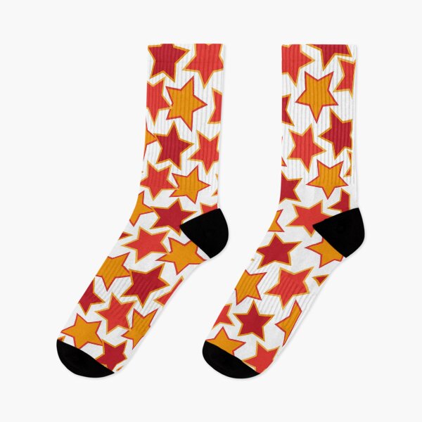 Item preview, Stars Pattern Orange Red Mustard designed and sold by fatifleur-art.