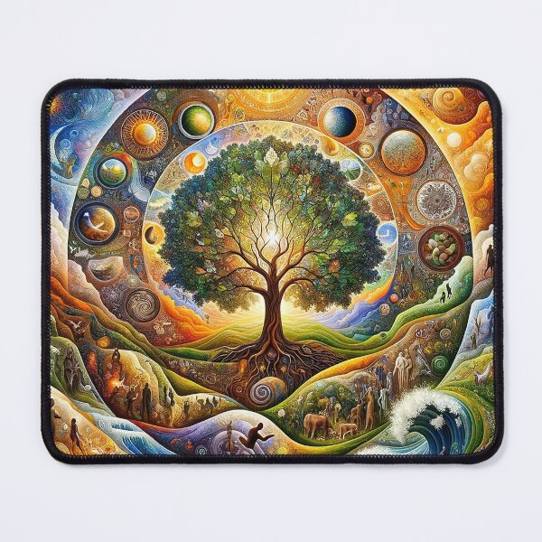 Item preview, The tree of life psychedelic colorful universe designed and sold by GraphicHabitatt.