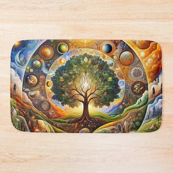 Item preview, The tree of life psychedelic colorful universe  designed and sold by GraphicHabitatt.