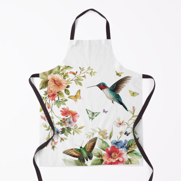Item preview, watercolor florals design featuring vibrant hummingbird and Butterflies. designed and sold by clecticuk.
