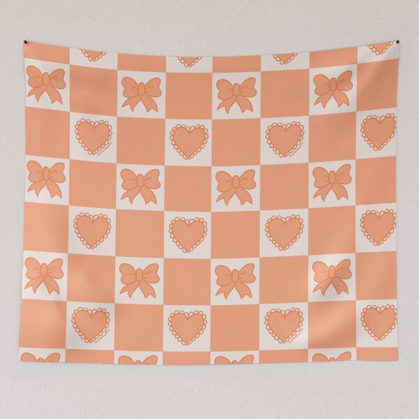 Item preview, Orange Bow Checkered Print designed and sold by doodlebymeg.