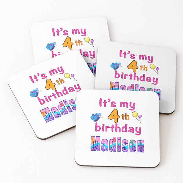 Item preview, It’s my 4th birthday Madison kids girls custom name personalised birthday girl. designed and sold by Artonmytee.