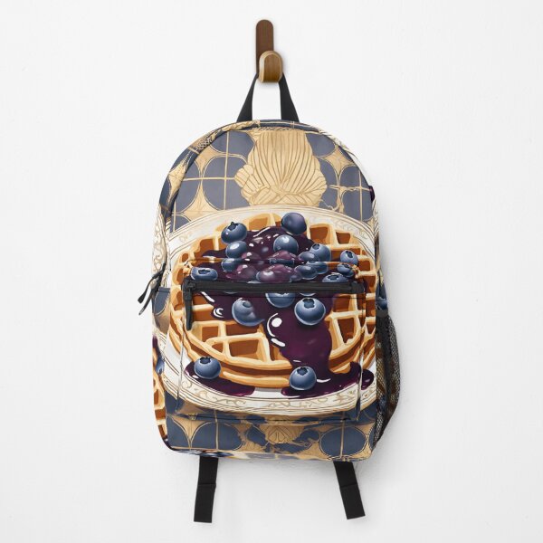 Item preview, Blueberry jam and waffles, blackberry syrup, art deco vintage style designed and sold by Sugar Wisdom .