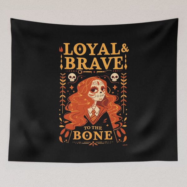 Item preview, Loyal & Brave to the Bone - Day of the Dead - Skeleton - Fantasy designed and sold by Fenay Designs.