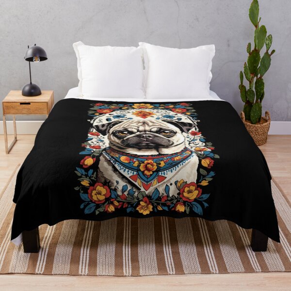Item preview, Mexican Flower Pug Iconic Dog Breed designed and sold by LuminOrb.