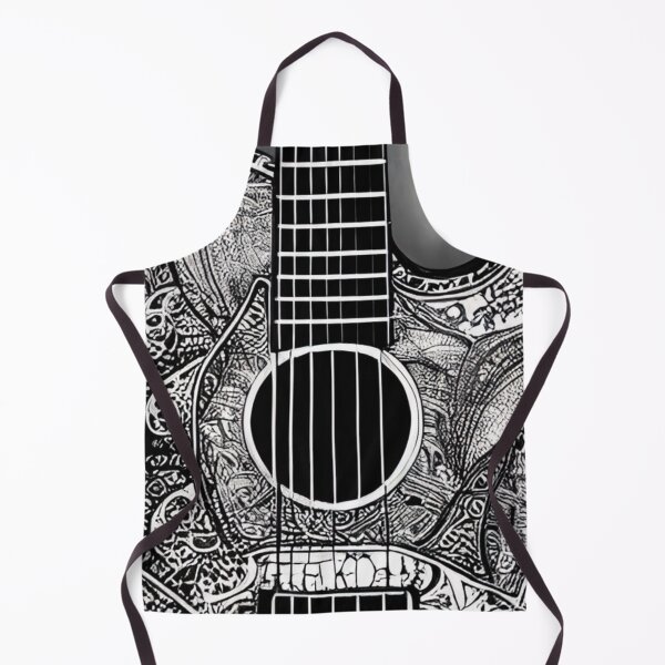 Item preview, Monochrome Melodies: Black and White Guitar Design designed and sold by GrizzlyCollective.