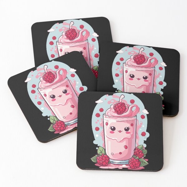 Item preview, Raspberries Kawaii Milkshake Sweet Fun designed and sold by LuminOrb.