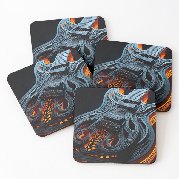 Item preview, Inferno Strings: Slate Guitar with Fiery Glow designed and sold by GrizzlyCollective.