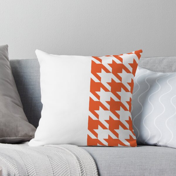 Item preview, Orange houndstooth pattern and white stripe designed and sold by LinDraws.