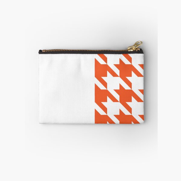 Item preview, Orange houndstooth pattern and white stripe designed and sold by LinDraws.