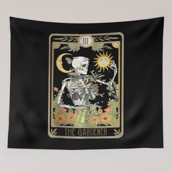Item preview, Floral Skeleton Gardening Tarot The Gardener Plant Lovers designed and sold by rutaiulae71.